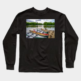 Moored canoes and kayaks Long Sleeve T-Shirt